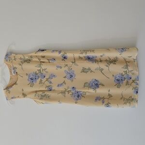Vintage Butter Yellow Sleeveless Floral Mini Dress Coquette‎ Size Small-Medium